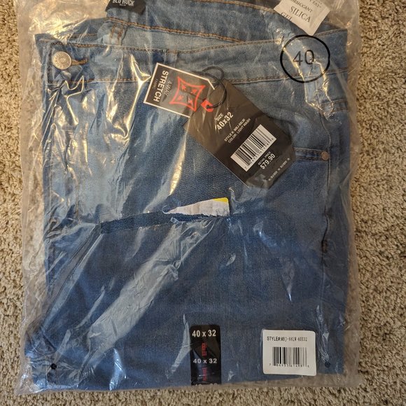 Blu Rock LIGHT WASH Blue Jeans - 40x32 STRETCH jeans - Picture 3 of 4